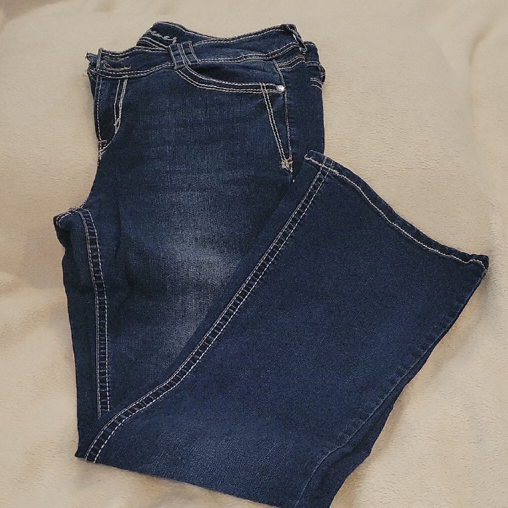 Wallflower Dark Blue Straight Leg Jeans